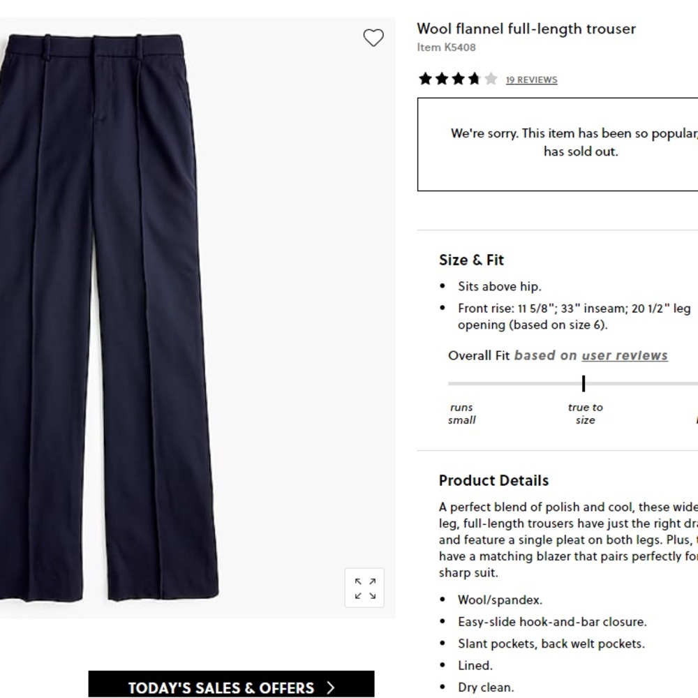 J.CREW Wool Full Length Trouser NEVER WORN NWT